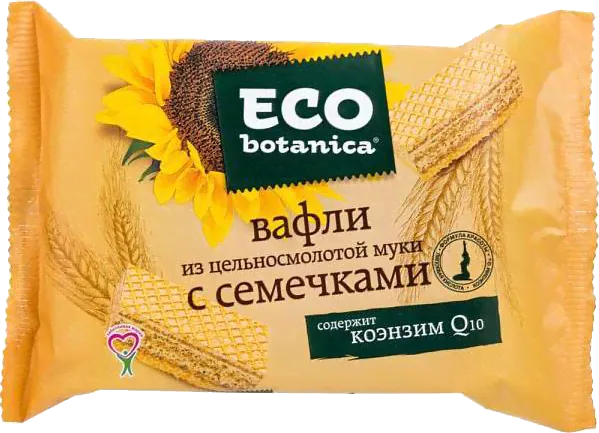 Вафли Эко ботаника цельномолотой муки с семечками 145г-0