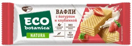 Вафли эко-ботаника с жировой нач. с йогуртом и клубникой 25гр 1/24 шт Рот фронт-0