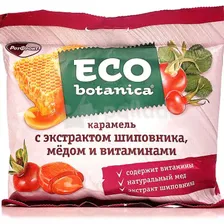 Карамель ЭКО ботаника 150г с экстрактом шиповника, медом и витаминами